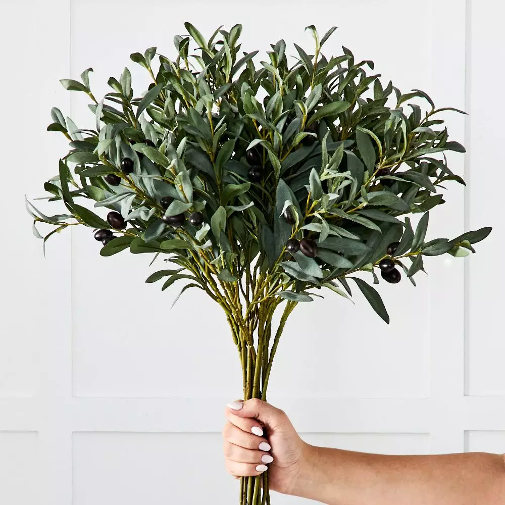 Realistic 84cm Artificial Olive Stem with Fruit – Faux Mediterranean Greenery Foliage 4 Realistic 84cm Artificial Olive Stem with Fruit – Faux Mediterranean Greenery Foliage - Image 2