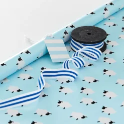 Little Lamb Wrapping Paper - 5m Blue -Provincialhomeliving 1117261498 c