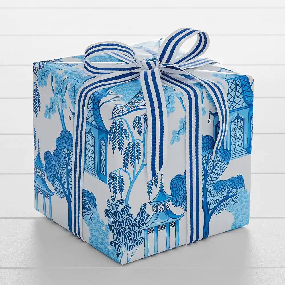 Spring Pagoda Wrapping Paper - 5m Blue 3 Spring Pagoda Wrapping Paper - 5m Blue