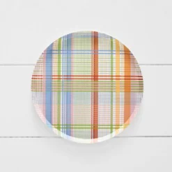 Spring Plaid Paper Plate 10pk Multi