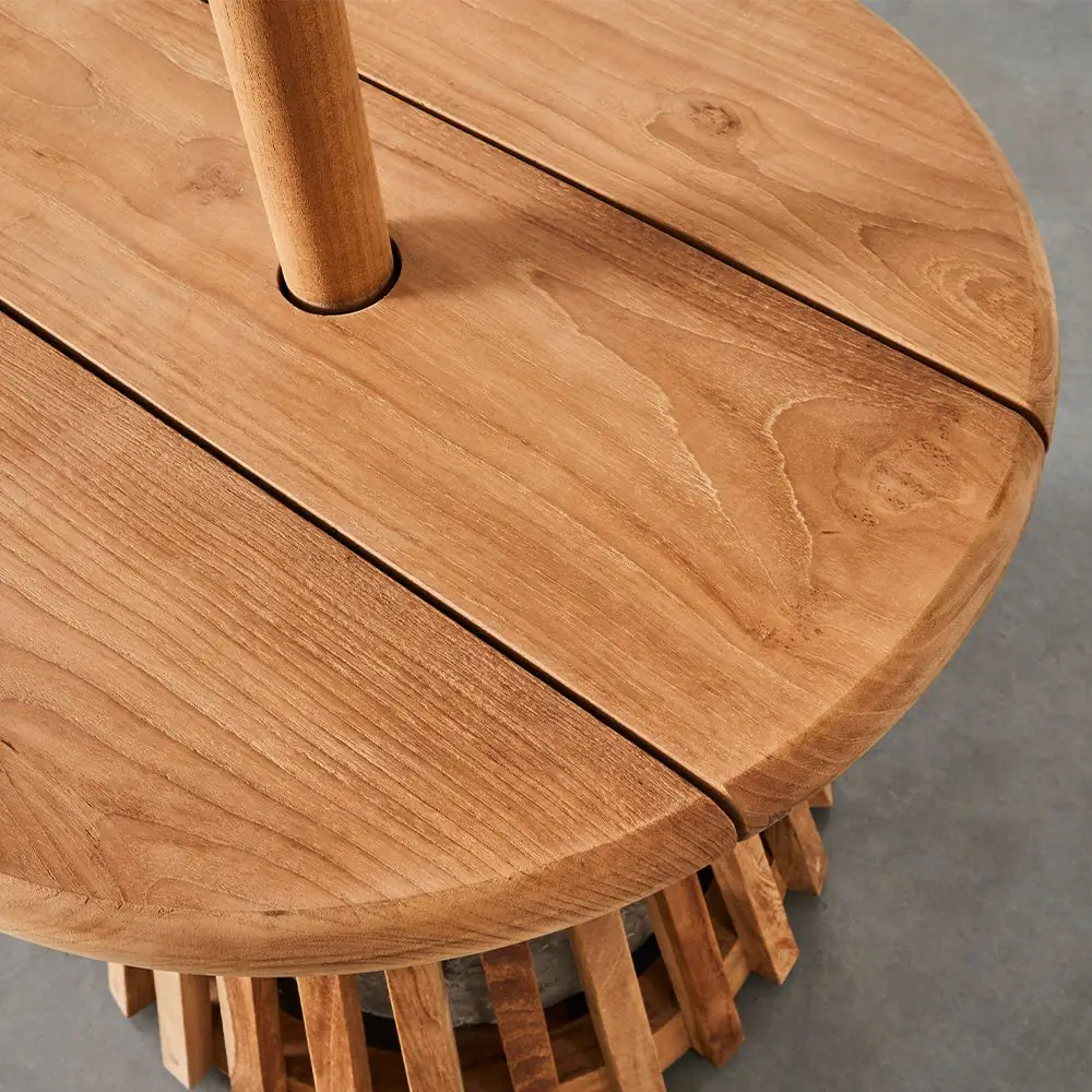 Paradiso Natural Reclaimed Teak 2-in-1 Side Table and Umbrella Base 5 Paradiso Natural Reclaimed Teak 2-in-1 Side Table and Umbrella Base - Image 3
