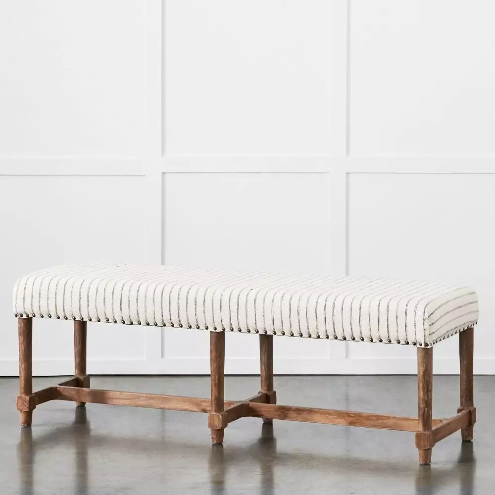 Khadi Hickory Stripe Bench 3 Khadi Hickory Stripe Bench