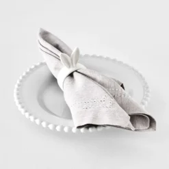 Bunny Ears Napkin Ring White -Provincialhomeliving 1117261581 e 1