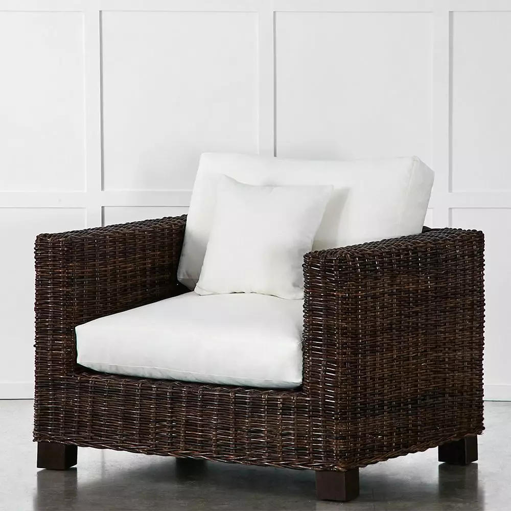 Florida Armchair Mocha & Off-White – Woven Kubu Rattan Square Outdoor Lounge Chair 3 Florida Armchair Mocha & Off-White – Woven Kubu Rattan Square Outdoor Lounge Chair