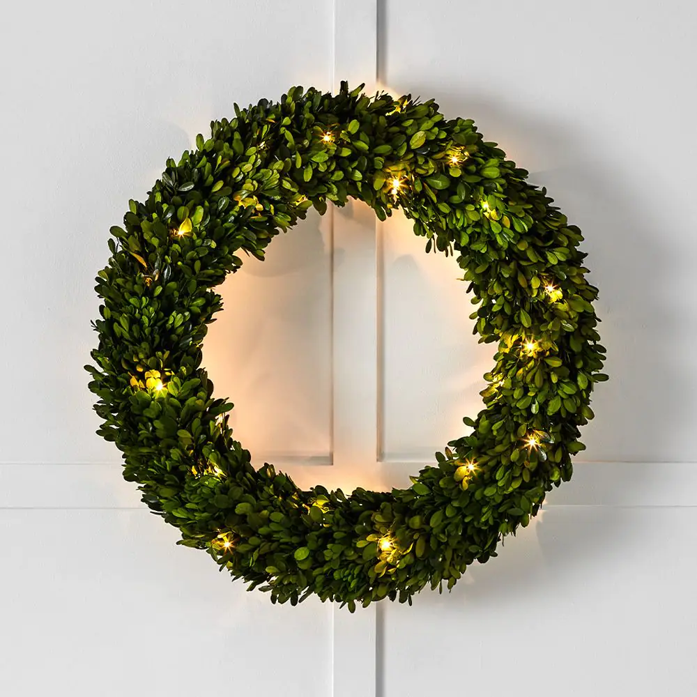 Boxwood Fairy Light Wreath 60cm 5 Boxwood Fairy Light Wreath 60cm - Image 3