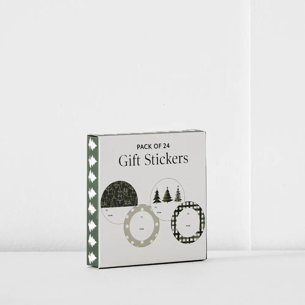 Alpine Gift Stickers – Botanical Christmas Foliage 24 Pack 3 Alpine Gift Stickers – Botanical Christmas Foliage 24 Pack