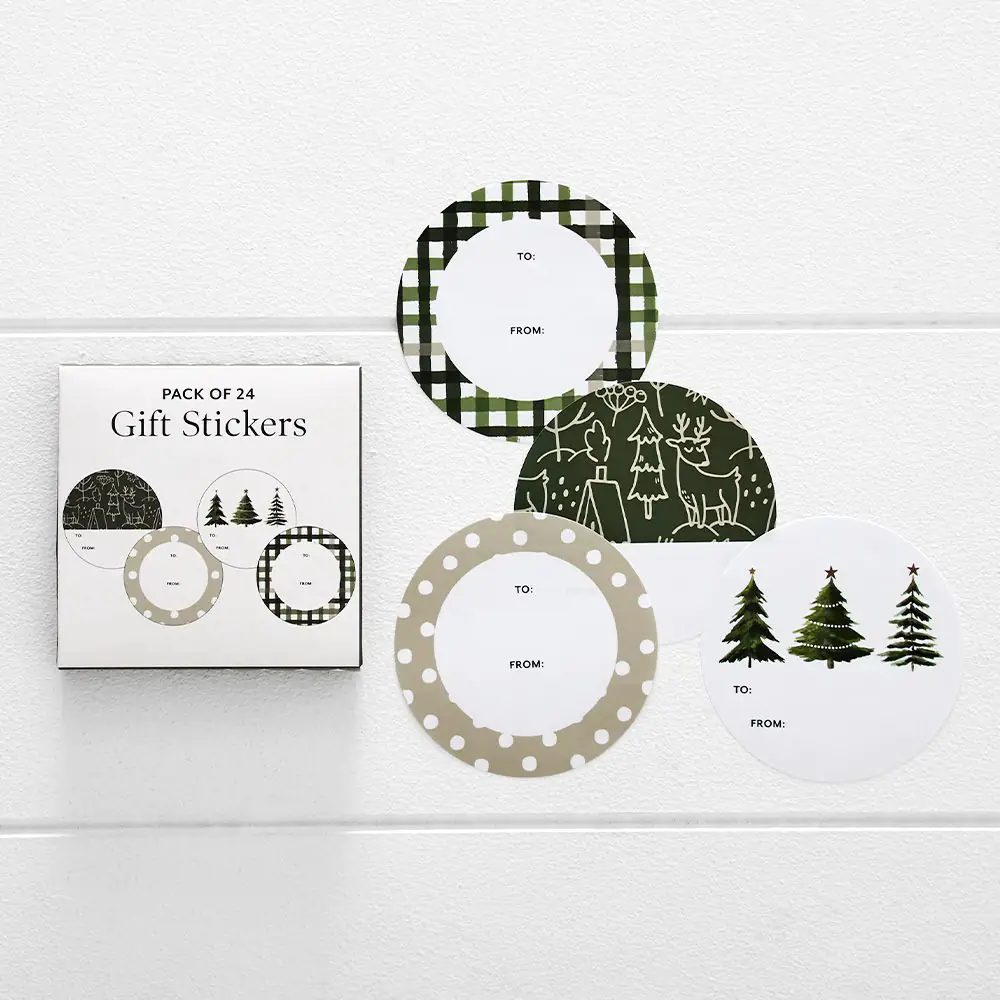 Alpine Gift Stickers – Botanical Christmas Foliage 24 Pack 4 Alpine Gift Stickers – Botanical Christmas Foliage 24 Pack - Image 2