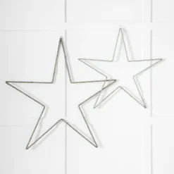 Sparkle Star 60cm – Silver Beaded Wire Frame Christmas Wall & Window Hanging Decoration -Provincialhomeliving 1117261767 c