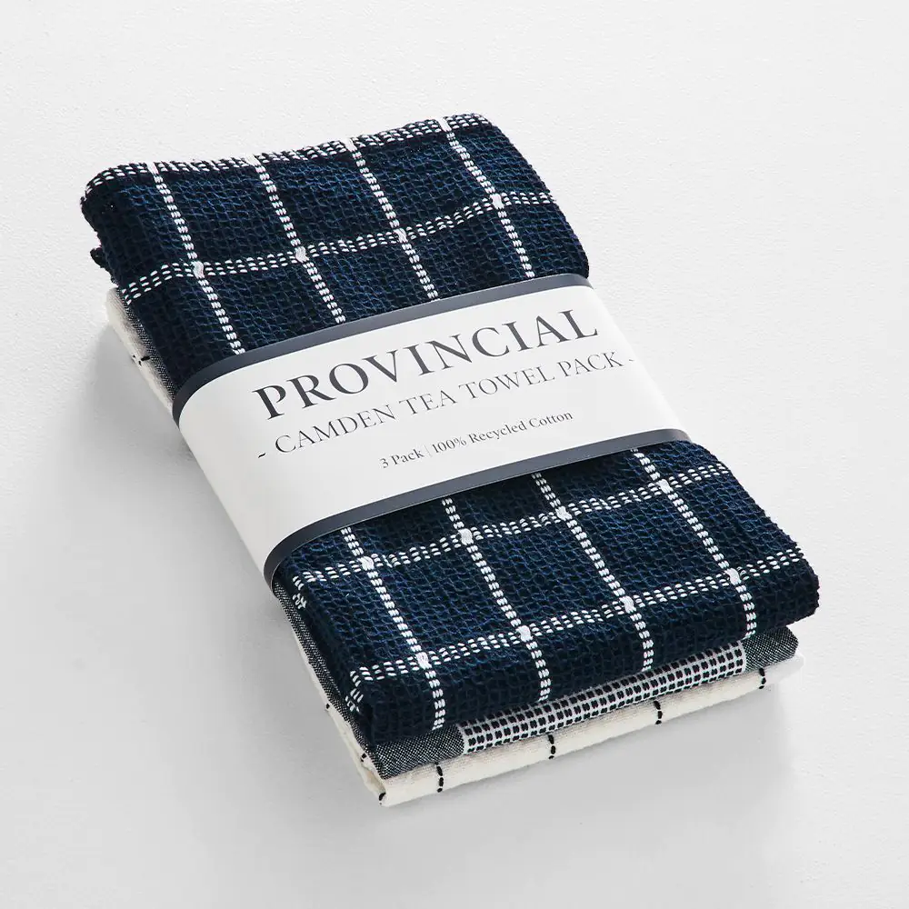 Camden Tea Towel 3 Pk Navy 3 Camden Tea Towel 3 Pk Navy