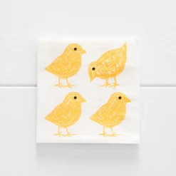Golden Chick Paper Cocktail Serviette 30 Pk Yellow