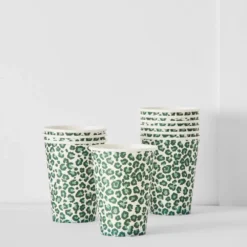 Leopard Paper Cups 10 Pk GREEN