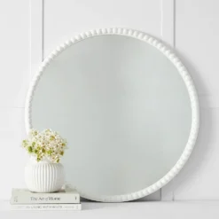 Amelia Beaded Mirror White
