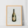 Dom Perignon Champagne Bottle Framed Watercolour Print 36x46cm – Natural Wood Frame -Provincialhomeliving 1117261936 a 1