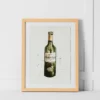 Olivettes Olive Oil Bottle Watercolour Print 36x46 – Natural Wood Framed Wall Art by Helen Lovett -Provincialhomeliving 1117261937 a 1