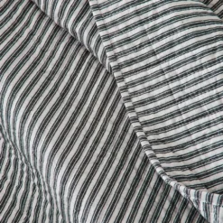 Parish Black & White Striped Cotton Percale Coverlet – Herringbone Quilted Bedspread -Provincialhomeliving 1117262041 e