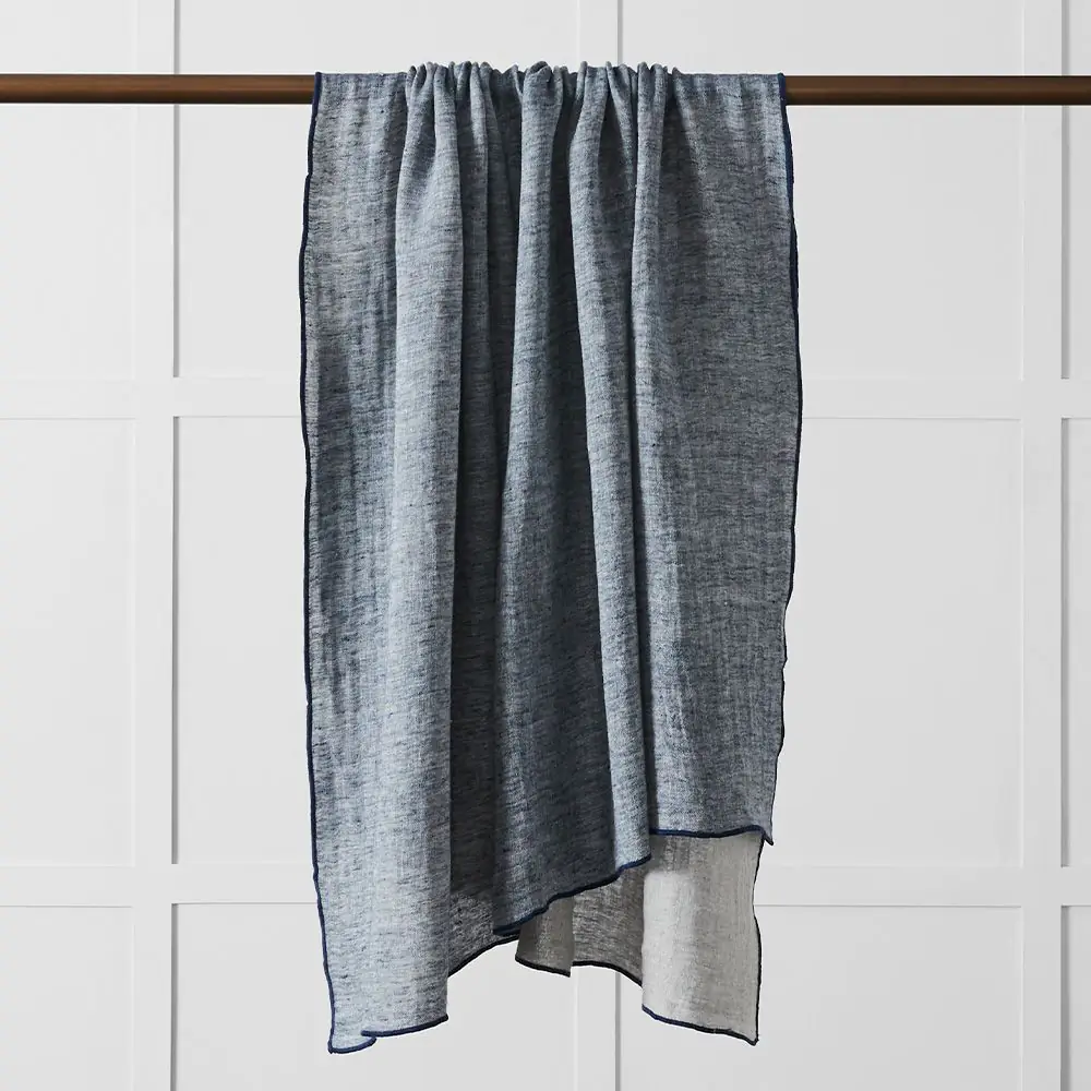 Millicent Linen Throw Navy 3 Millicent Linen Throw Navy
