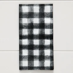 Gingham Dinner Serviette 30 Pk Black & White
