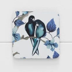 Porter Lovebirds Coaster Blue & White -Provincialhomeliving 1117262136 b