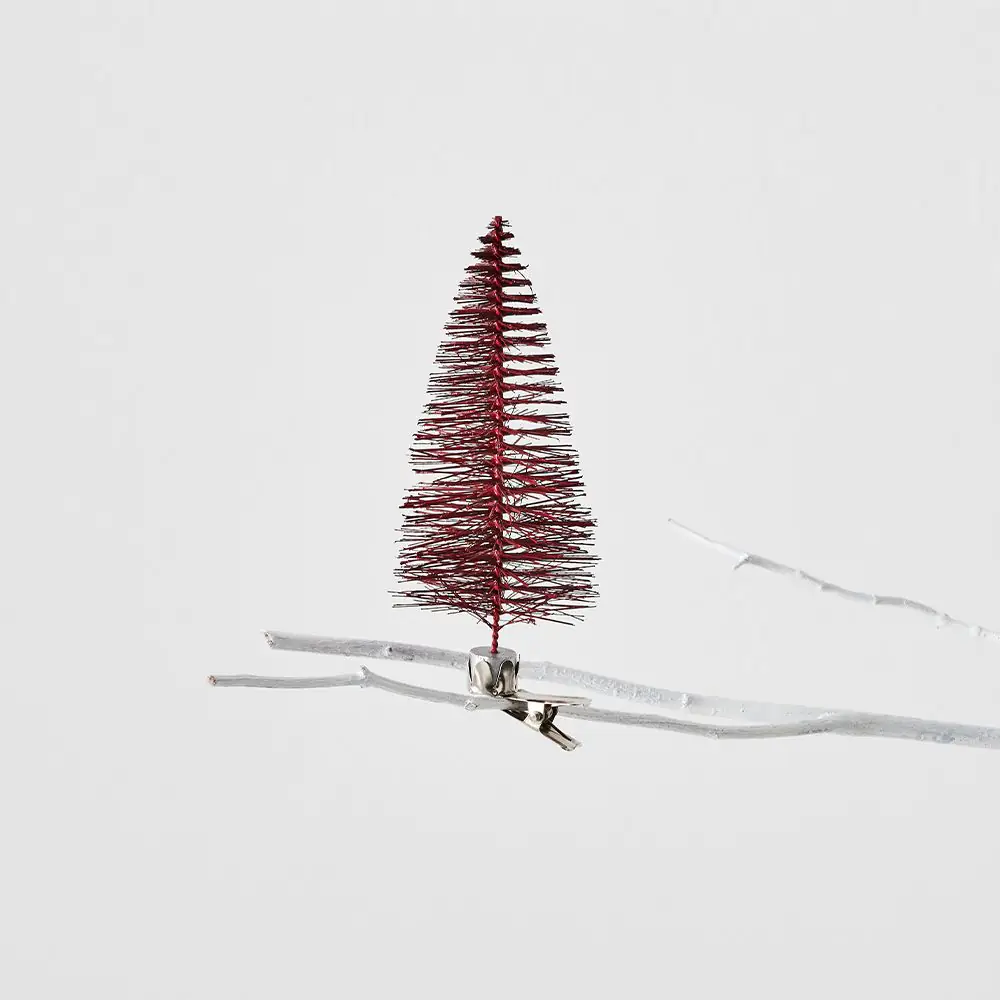 Yule Brushy Tree Clip Decoration RED 4 Yule Brushy Tree Clip Decoration RED - Image 2