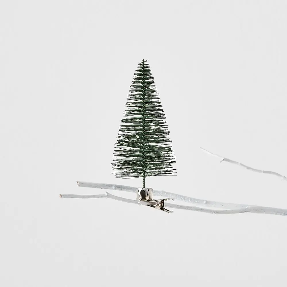 Yule Brushy Tree Clip Decoration GREEN 4 Yule Brushy Tree Clip Decoration GREEN - Image 2