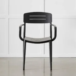 Tribeca Carver Chair in Charcoal – Matte Powder-Coated Aluminium Outdoor Dining Armchair -Provincialhomeliving 1117262357 b