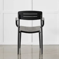 Tribeca Carver Chair in Charcoal – Matte Powder-Coated Aluminium Outdoor Dining Armchair -Provincialhomeliving 1117262357 e