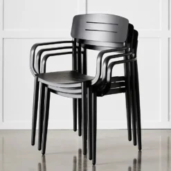 Tribeca Carver Chair in Charcoal – Matte Powder-Coated Aluminium Outdoor Dining Armchair -Provincialhomeliving 1117262357 h