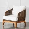 Genoa Natural Teak and Synthetic Wicker Armchair – Luxury Outdoor Lounging Chair -Provincialhomeliving 1117262400 a