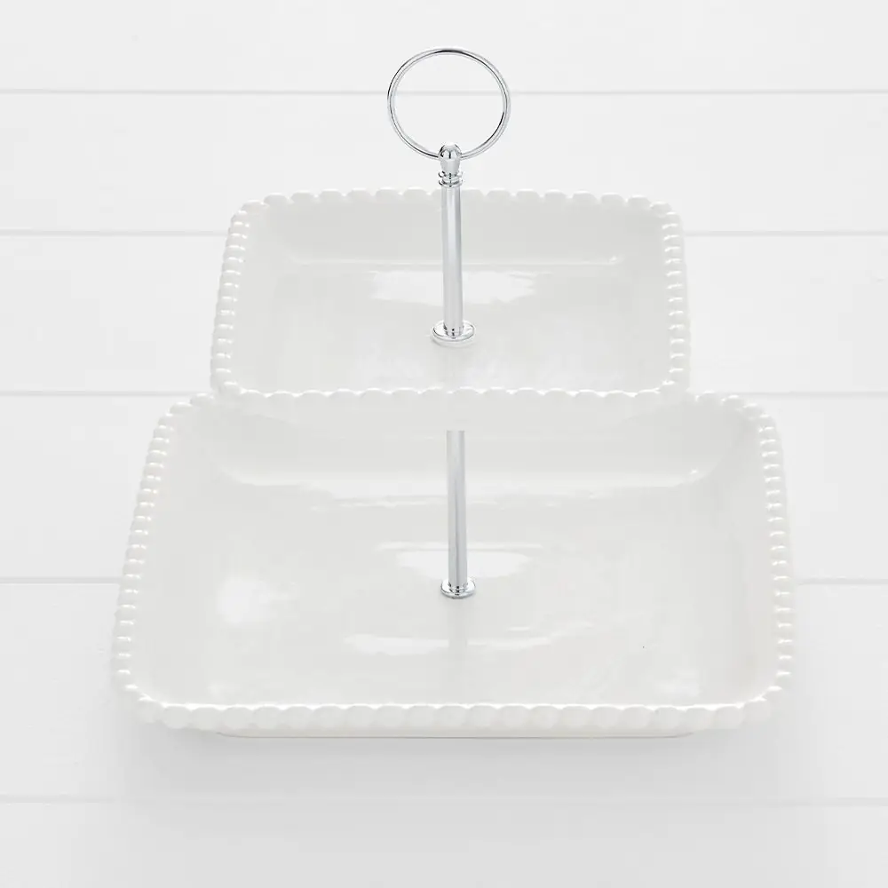 Bourgogne 2 Tiered Stand White 3 Bourgogne 2 Tiered Stand White
