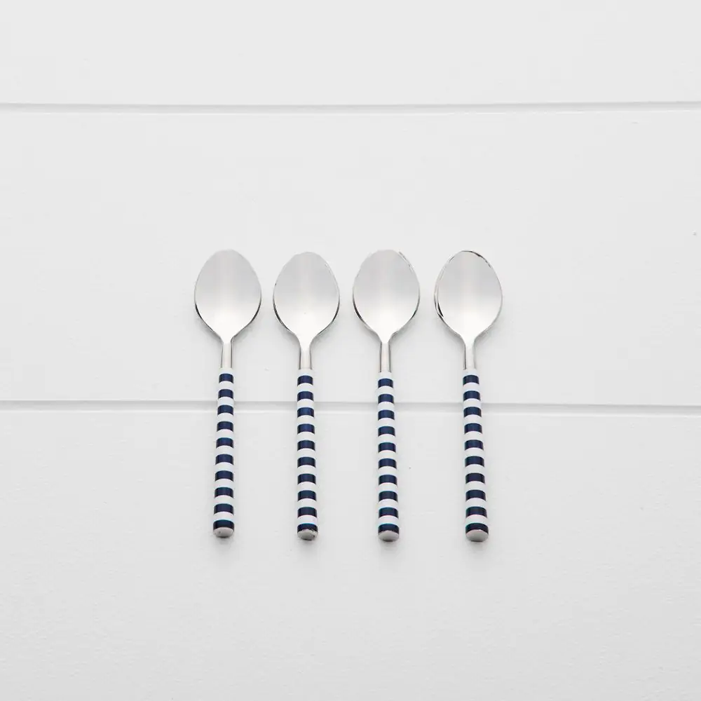 Sailor Dessert Spoon Set Navy & White 3 Sailor Dessert Spoon Set Navy & White