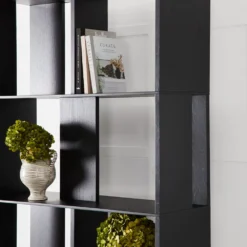 Cassidy Black 5-Tier Open Shelf – Modern Minimalist Study Storage Display Cabinet -Provincialhomeliving 1117262450 c