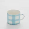 Alto Check Mug Duck Egg & White -Provincialhomeliving 1117262472 a