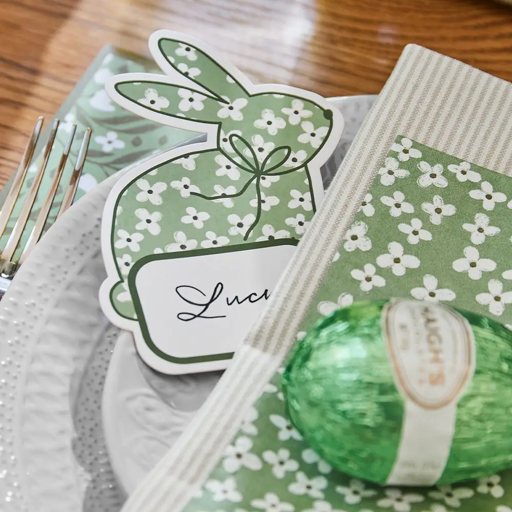 Blossom Bunny Placecard 10 Pk GREEN 4 Blossom Bunny Placecard 10 Pk GREEN - Image 2