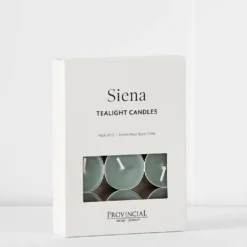 Siena Tealight Candles 12 Pk Olive