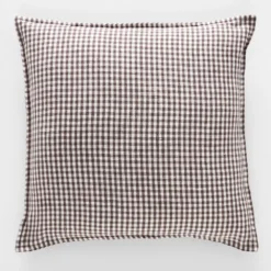 Gingham Cushion 55x55 Kimba Sand