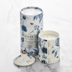 Peony & Apple Blossom Candle Blue -Provincialhomeliving 1117262603 b