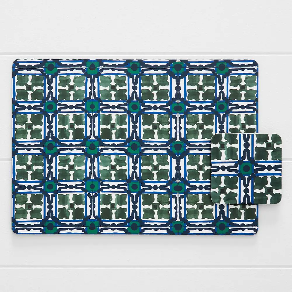 Porter Mykonos Placemat Green & Blue 4 Porter Mykonos Placemat Green & Blue - Image 2