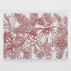 Porter Noelle Vintage Placemat 6 Pk RED