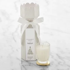 Noelle Christmas Pine Candle Bonbon White