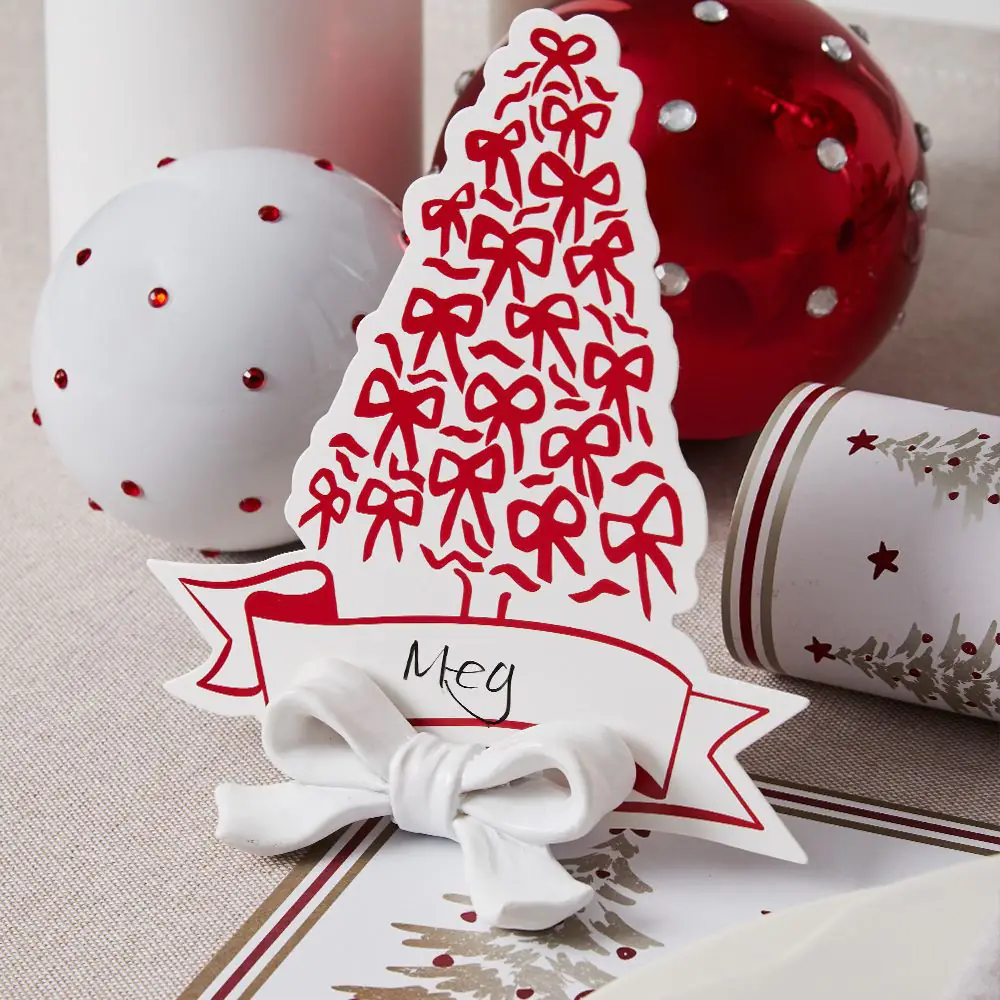 Noelle Vintage Bow Placecard 10 Pk RED 4 Noelle Vintage Bow Placecard 10 Pk RED - Image 2