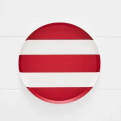 Noelle Red Festive Floral Christmas Paper Plates – 10 Pack Party Set