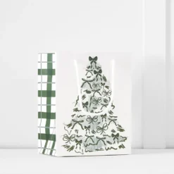 Noelle Nordic Bow Tree Gift Bag M GREEN