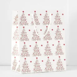 Noelle Vintage Gold Tree Gift Bag L RED