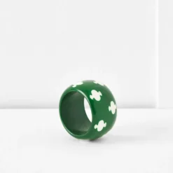 Noelle Nordic Cross Napkin Ring GREEN