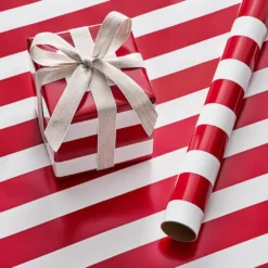Noelle Vintage Stripe Wrapping Paper - 3m RED