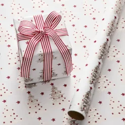 Noelle Vintage Gold Tree Wrapping Paper - 3m RED