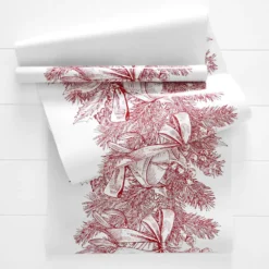 Noelle Vintage Celebration Paper Runner - 5m RED