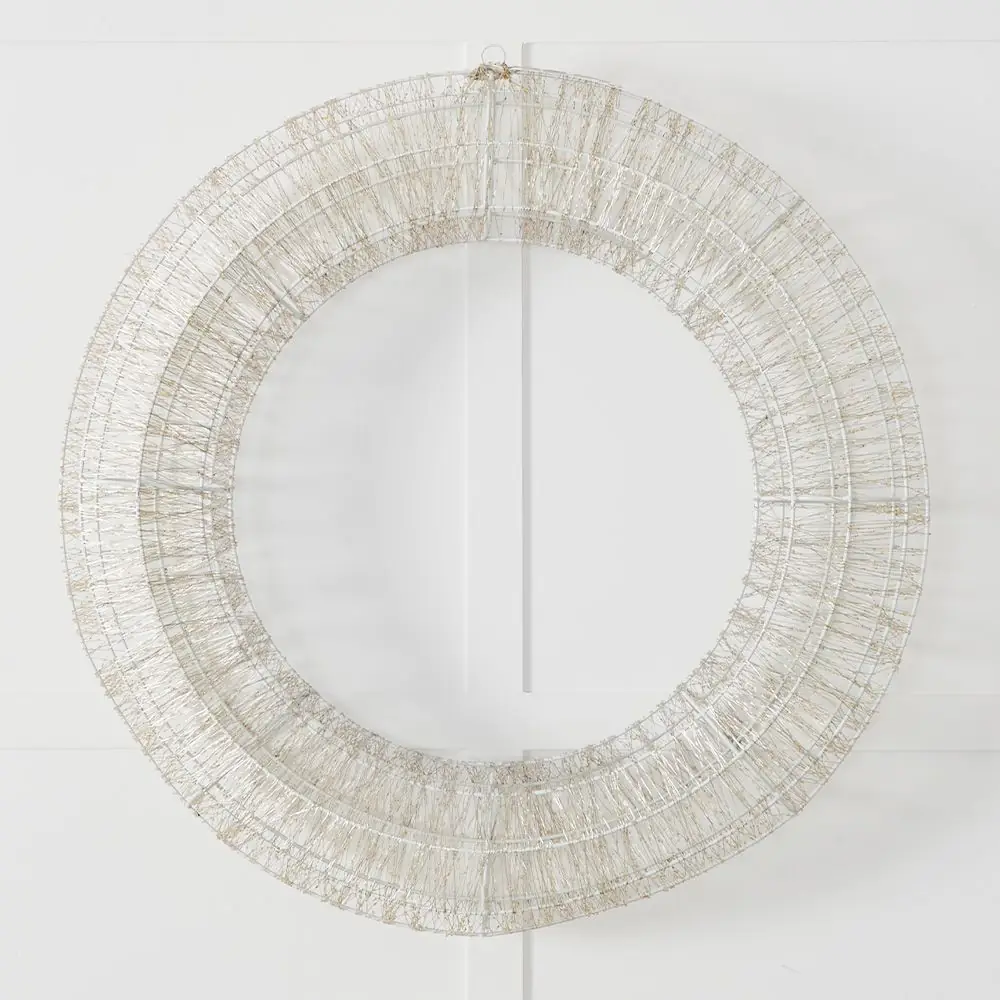 Noelle 80cm LED White Iron Wreath – Modern Circular Minimalist Festive Wall Decor 4 Noelle 80cm LED White Iron Wreath – Modern Circular Minimalist Festive Wall Decor - Image 2