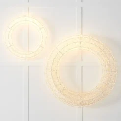 Noelle 80cm LED White Iron Wreath – Modern Circular Minimalist Festive Wall Decor 8 Noelle 80cm LED White Iron Wreath – Modern Circular Minimalist Festive Wall Decor -Provincialhomeliving 1117262762 c