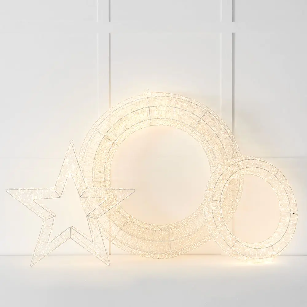 Noelle LED Wreath 55cm White 5 Noelle LED Wreath 55cm White - Image 3